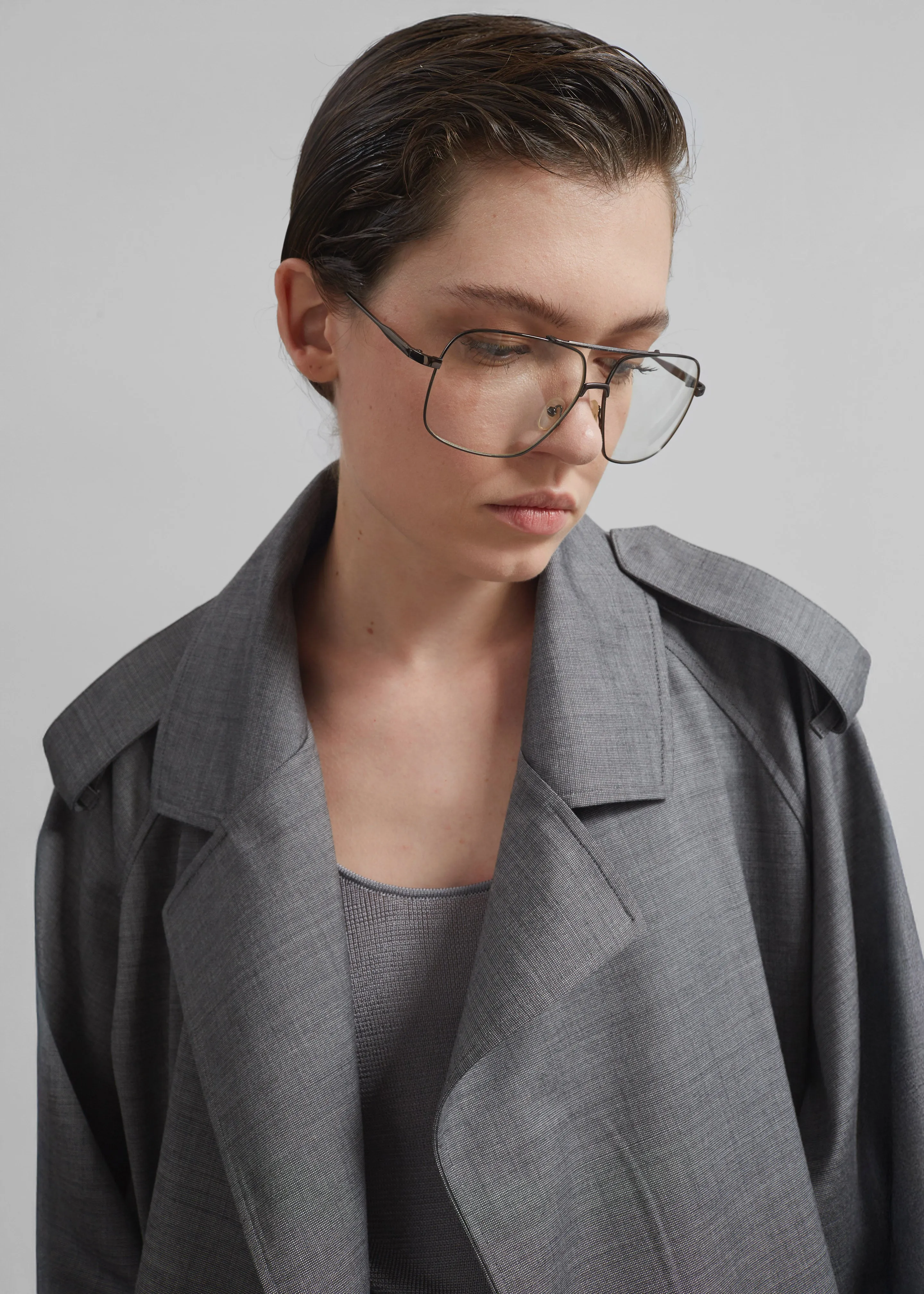 Simona Short Trench - Grey Melange