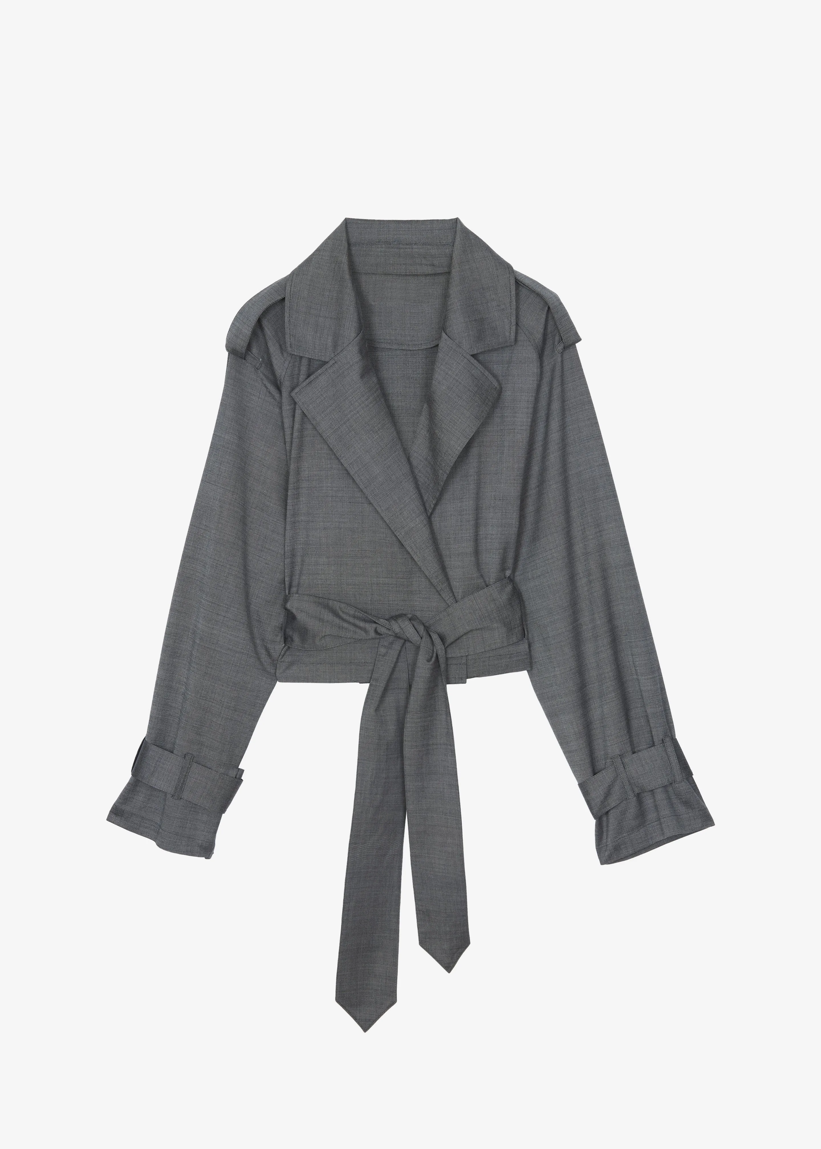 Simona Short Trench - Grey Melange