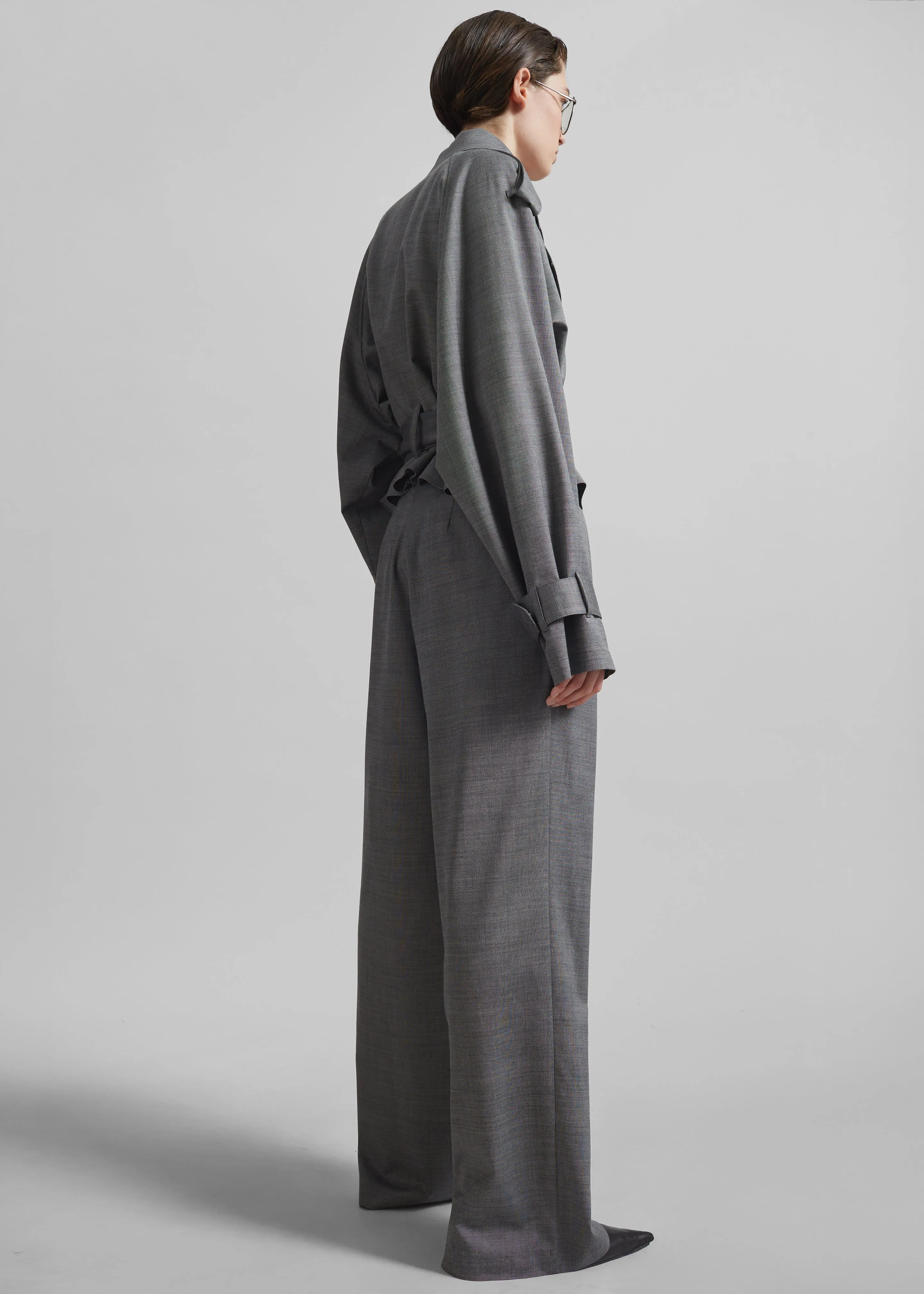Simona Short Trench - Grey Melange