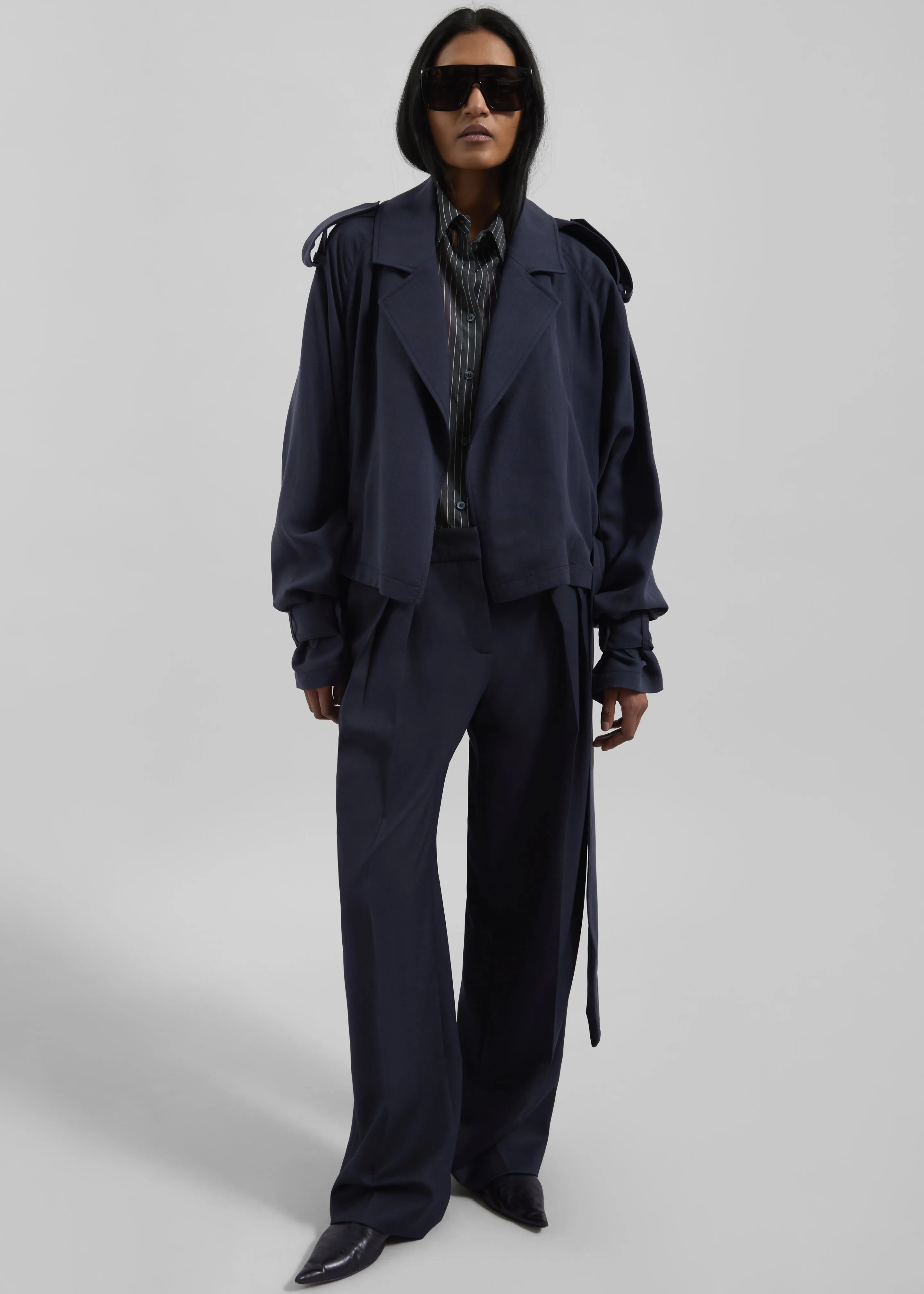 Simona Short Trench - Navy