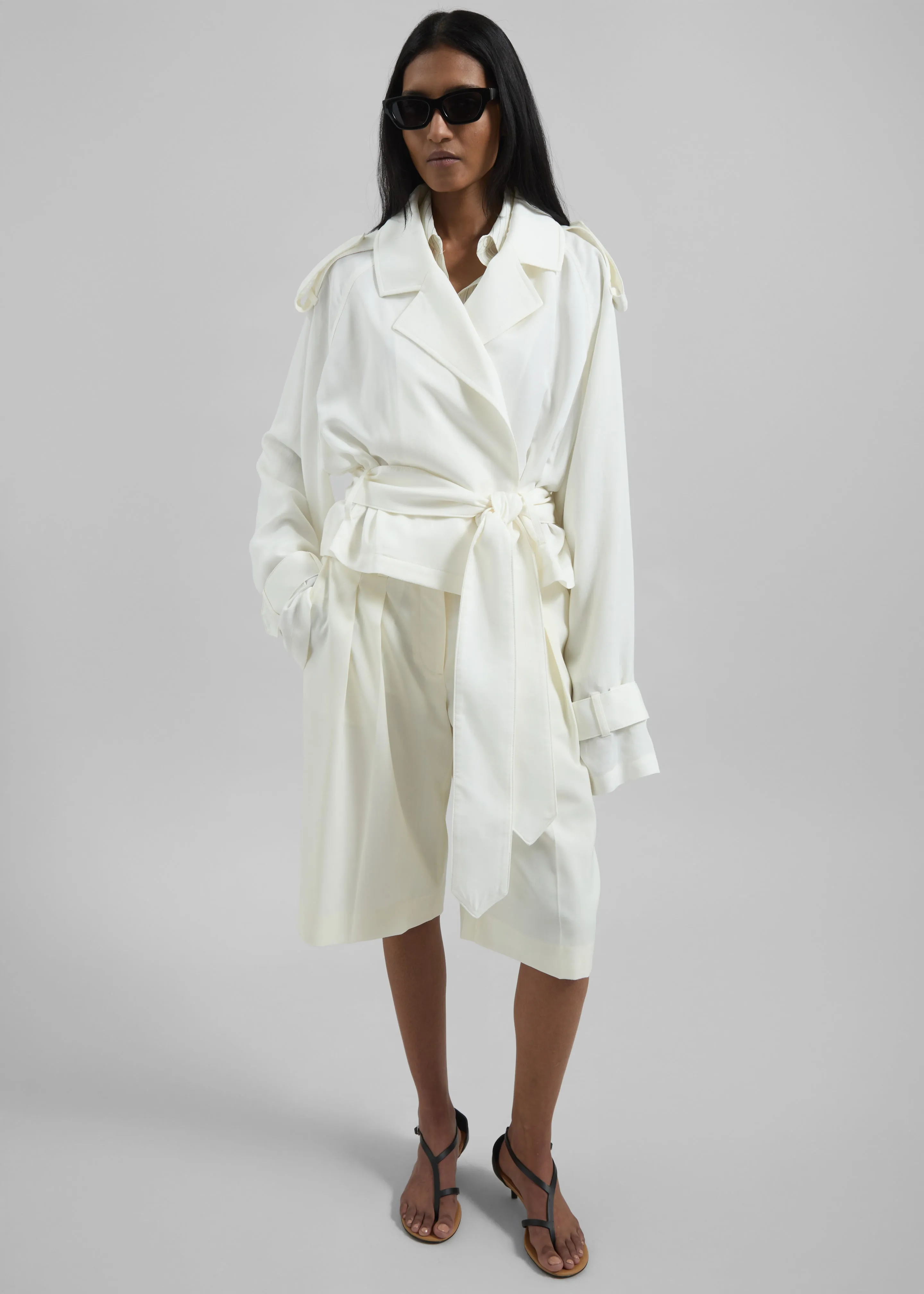 Simona Short Trench - Off White