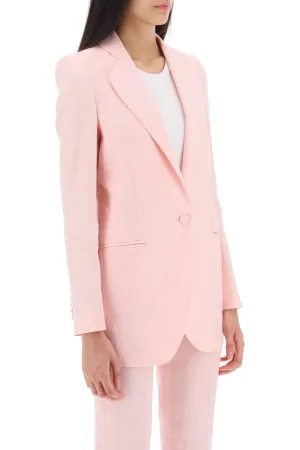 single-breasted blazer in linen