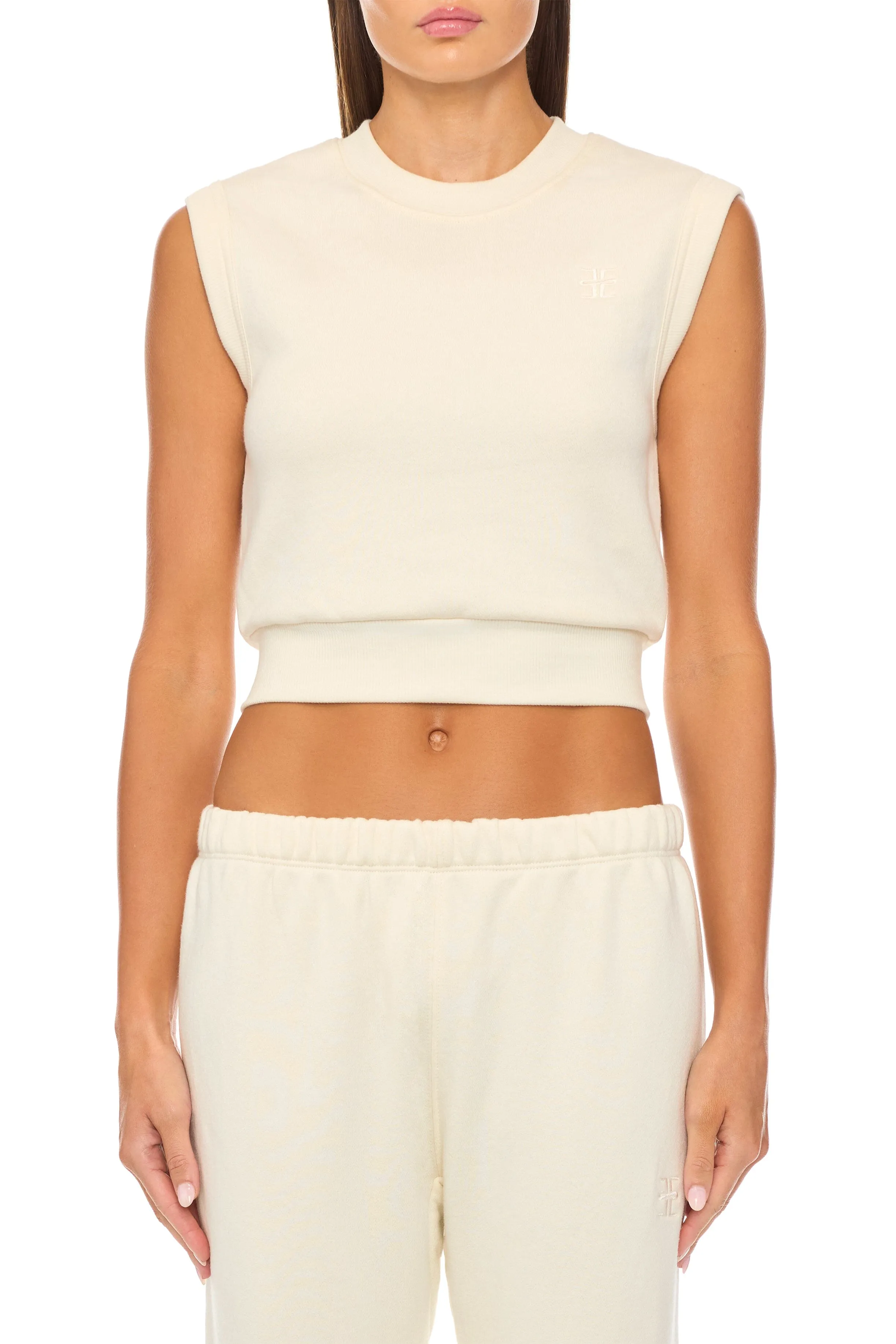 SLEEVELESS CREWNECK TOP