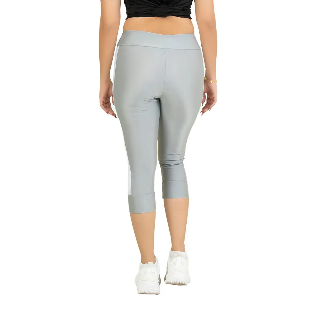 Spark Cropped Leggings - Silver