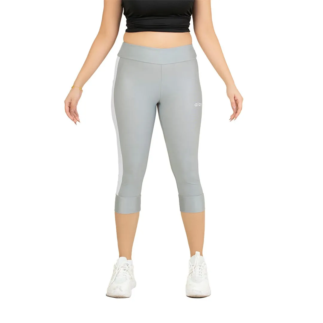 Spark Cropped Leggings - Silver