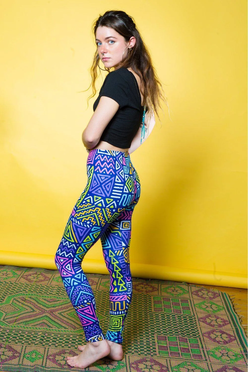 Squiggle Pattern Festival Leggings