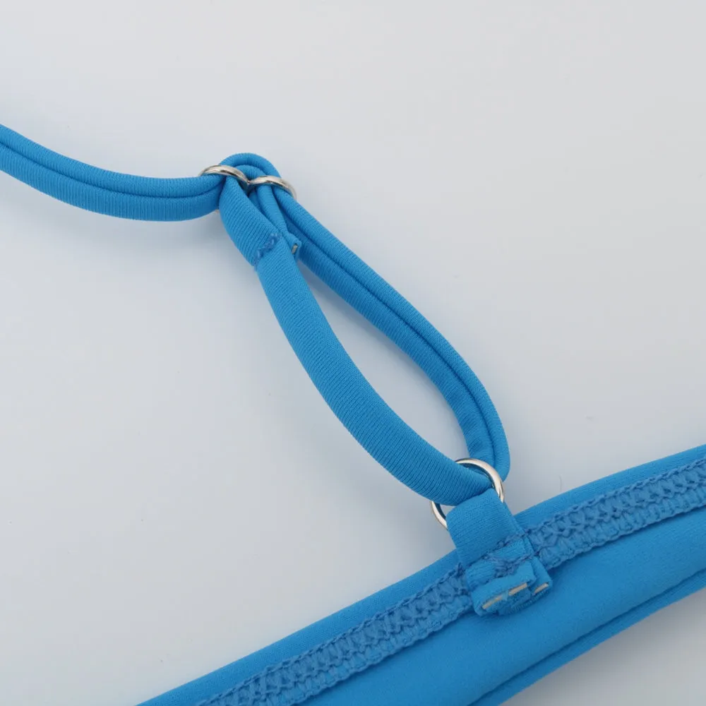 Stylish Marilyn Two-Piece Bikini Set for Women: Blue Sexy Push Up Brazilian Swimsuit for Beach Summer