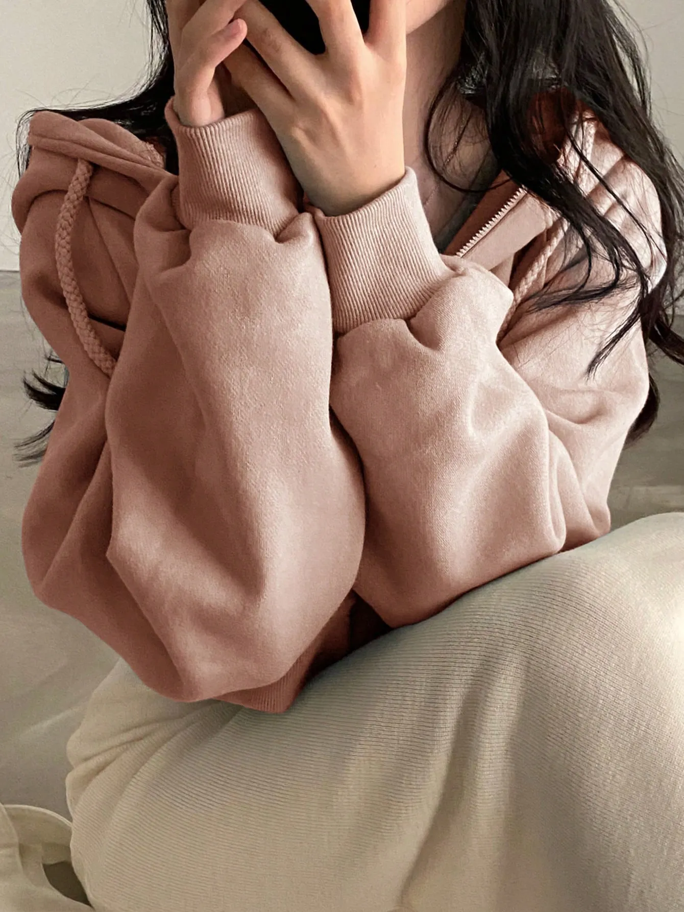 Sudadera corta de felpa para mujer - Cherry Vibes
