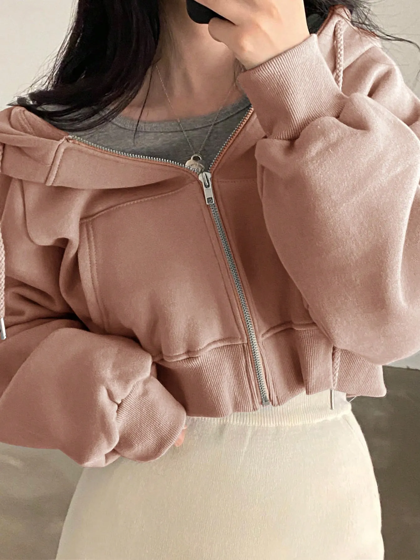 Sudadera corta de felpa para mujer - Cherry Vibes