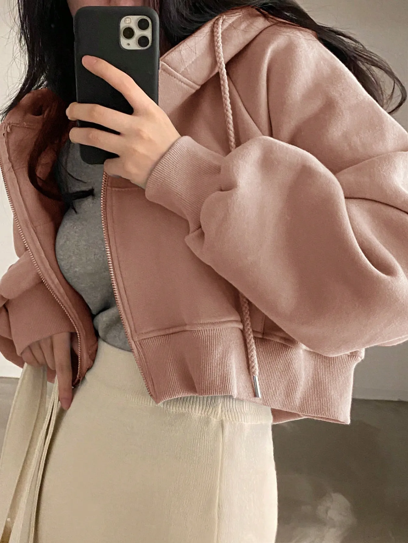 Sudadera corta de felpa para mujer - Cherry Vibes