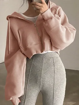 Sudadera corta de felpa para mujer - Cherry Vibes