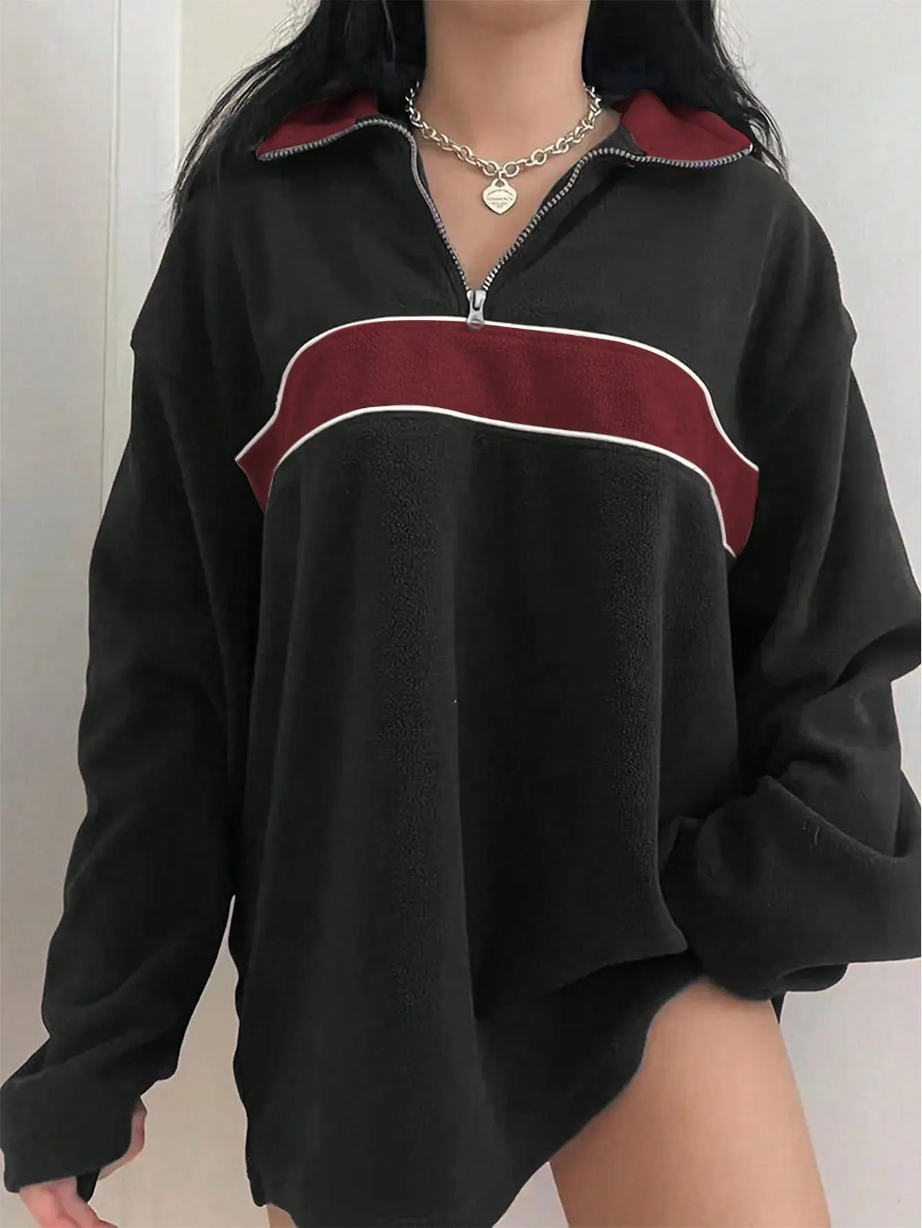 Sudadera Holgada de Manga Larga para Mujer - Cherry Vibes
