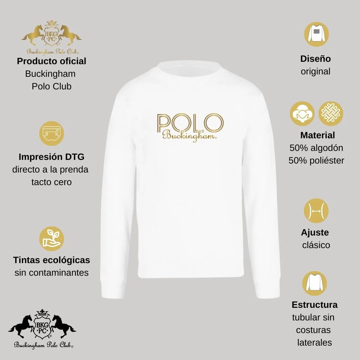 Sudadera Mujer Buckingham Polo Club Logo PB