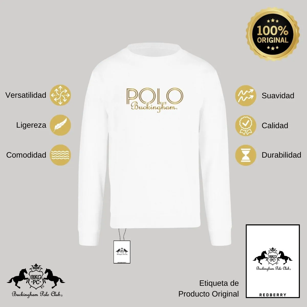 Sudadera Mujer Buckingham Polo Club Logo PB