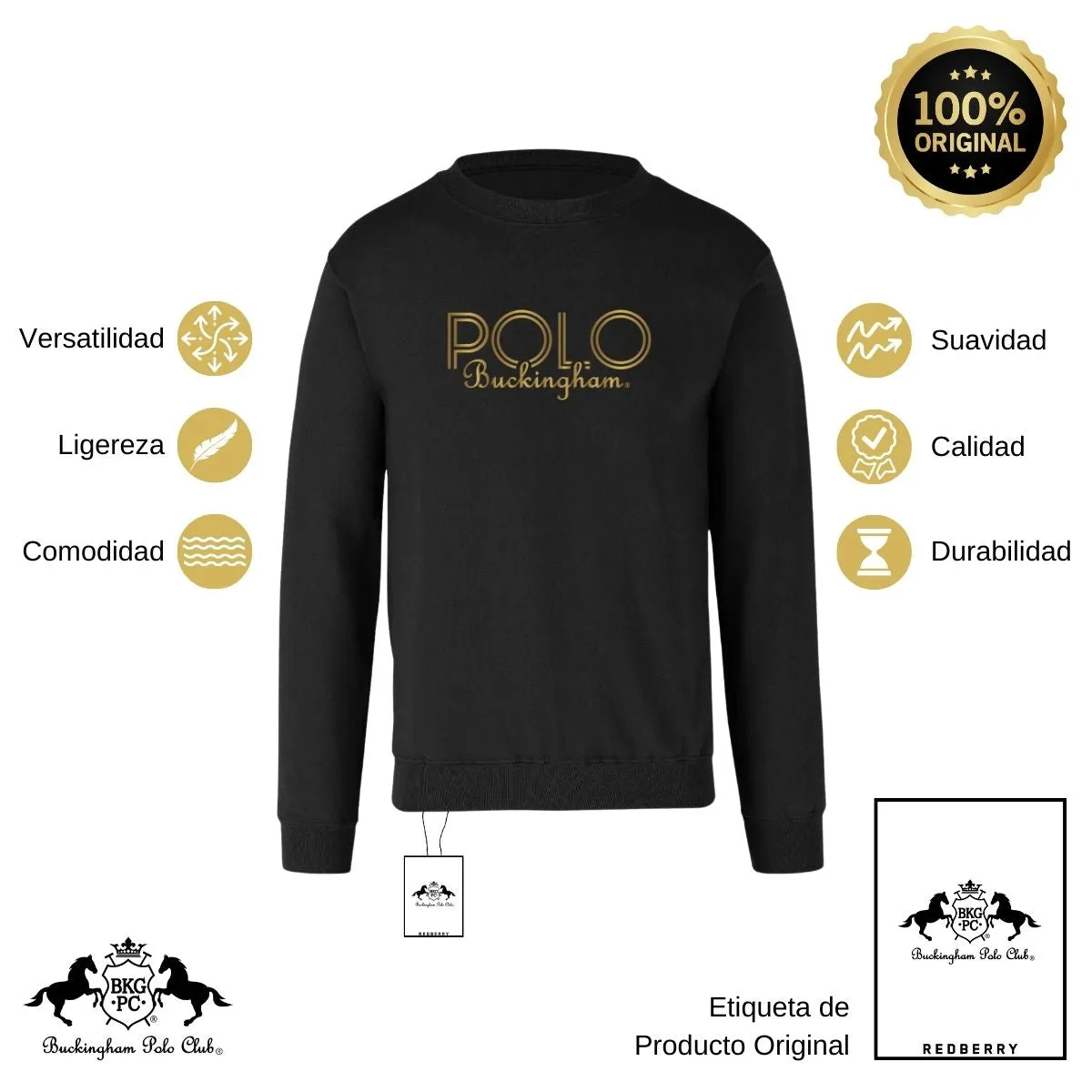 Sudadera Mujer Buckingham Polo Club Logo PB