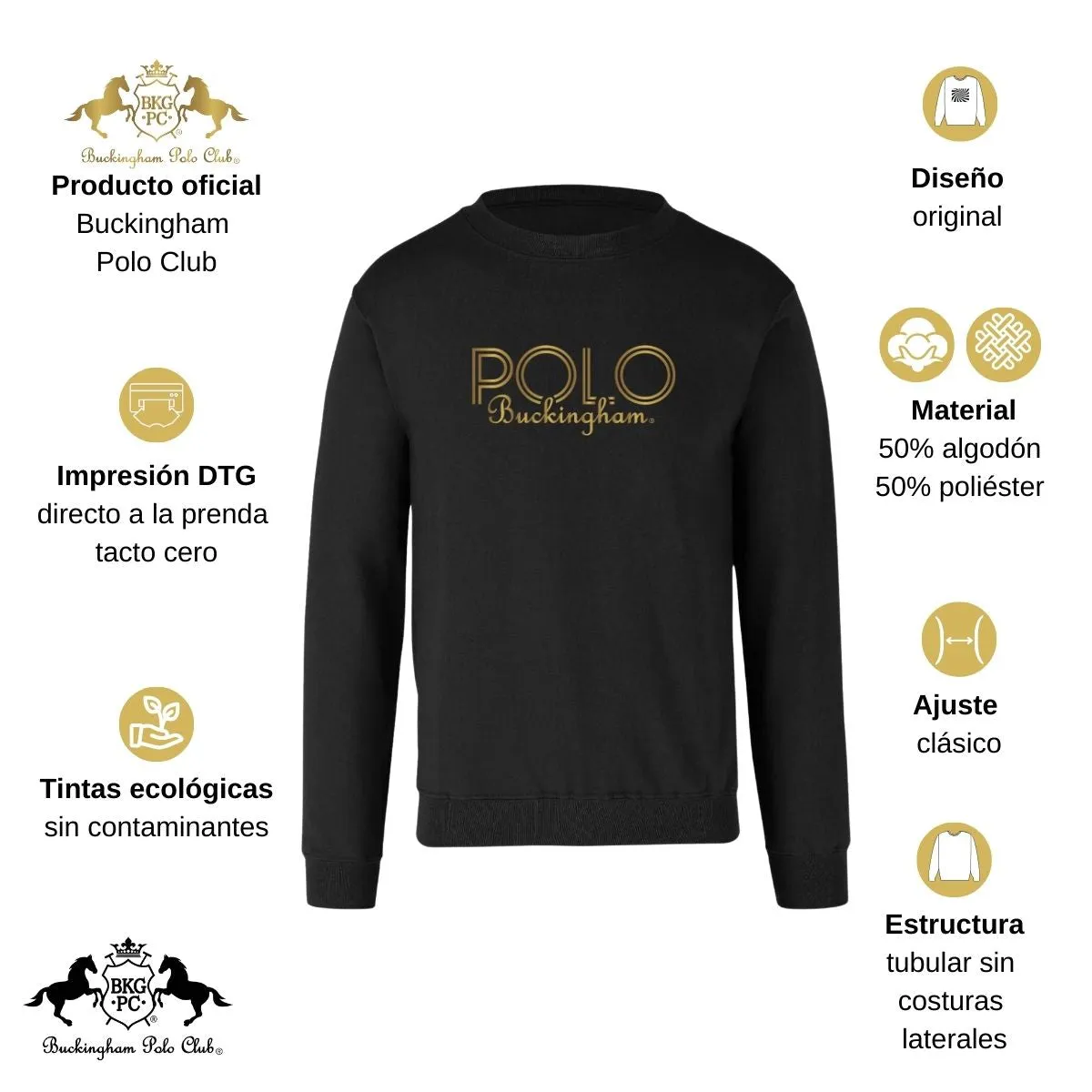 Sudadera Mujer Buckingham Polo Club Logo PB