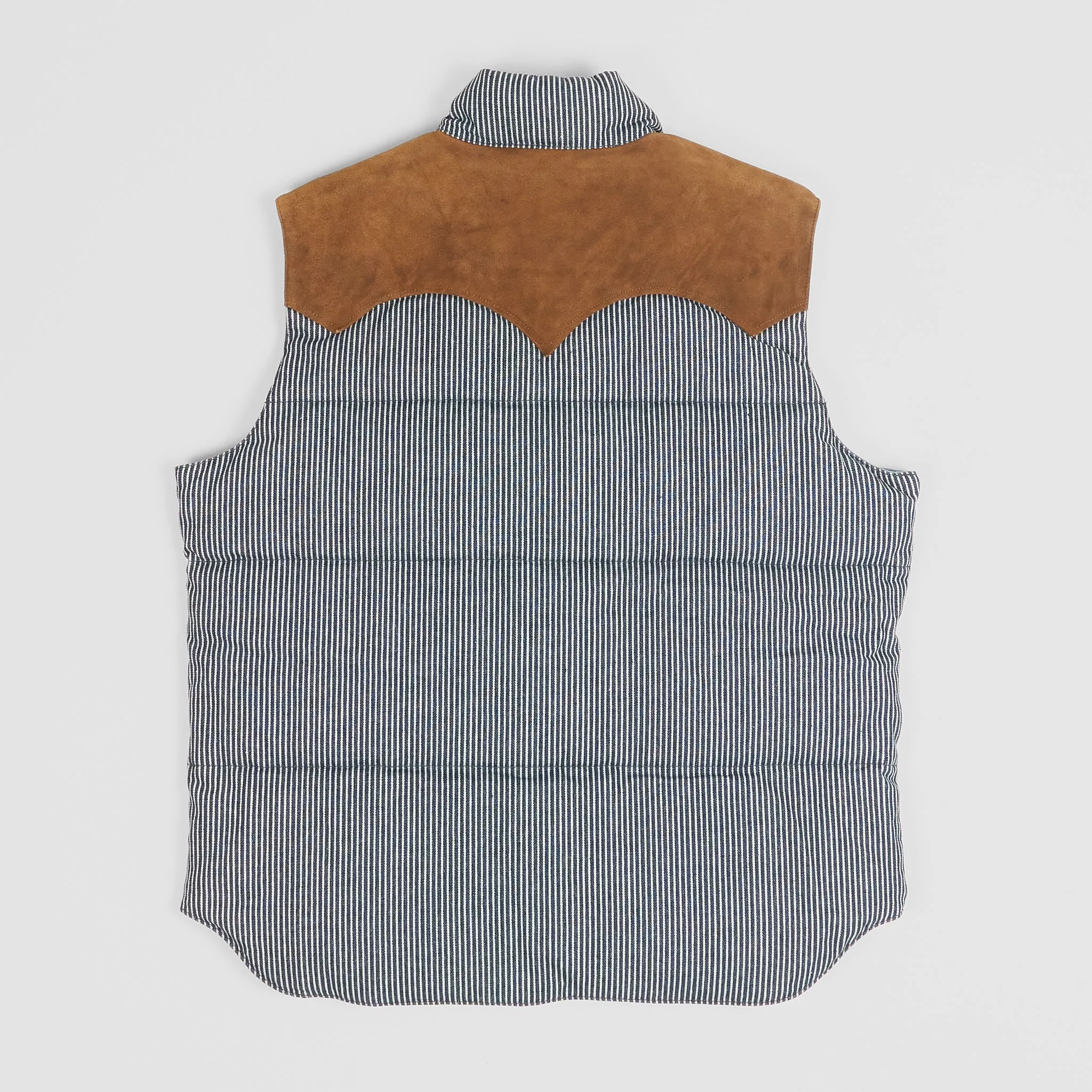 Sugar Cane Denim Stripe Down Vest