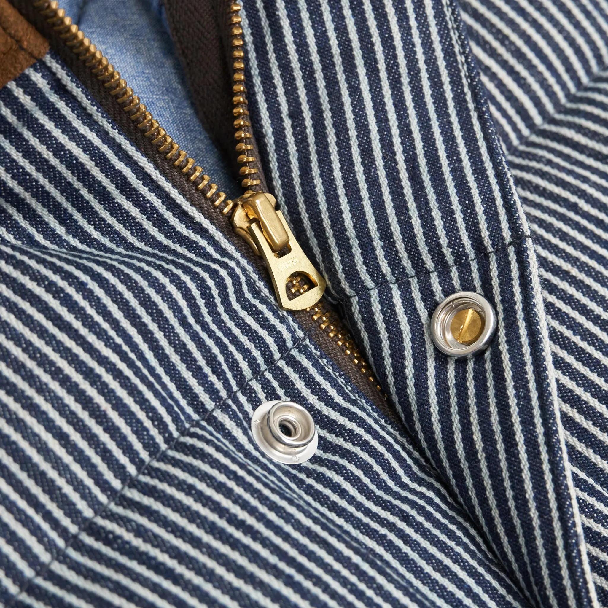 Sugar Cane Denim Stripe Down Vest