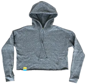Sun Washed Grey Eco Blend Cropped Hoodie