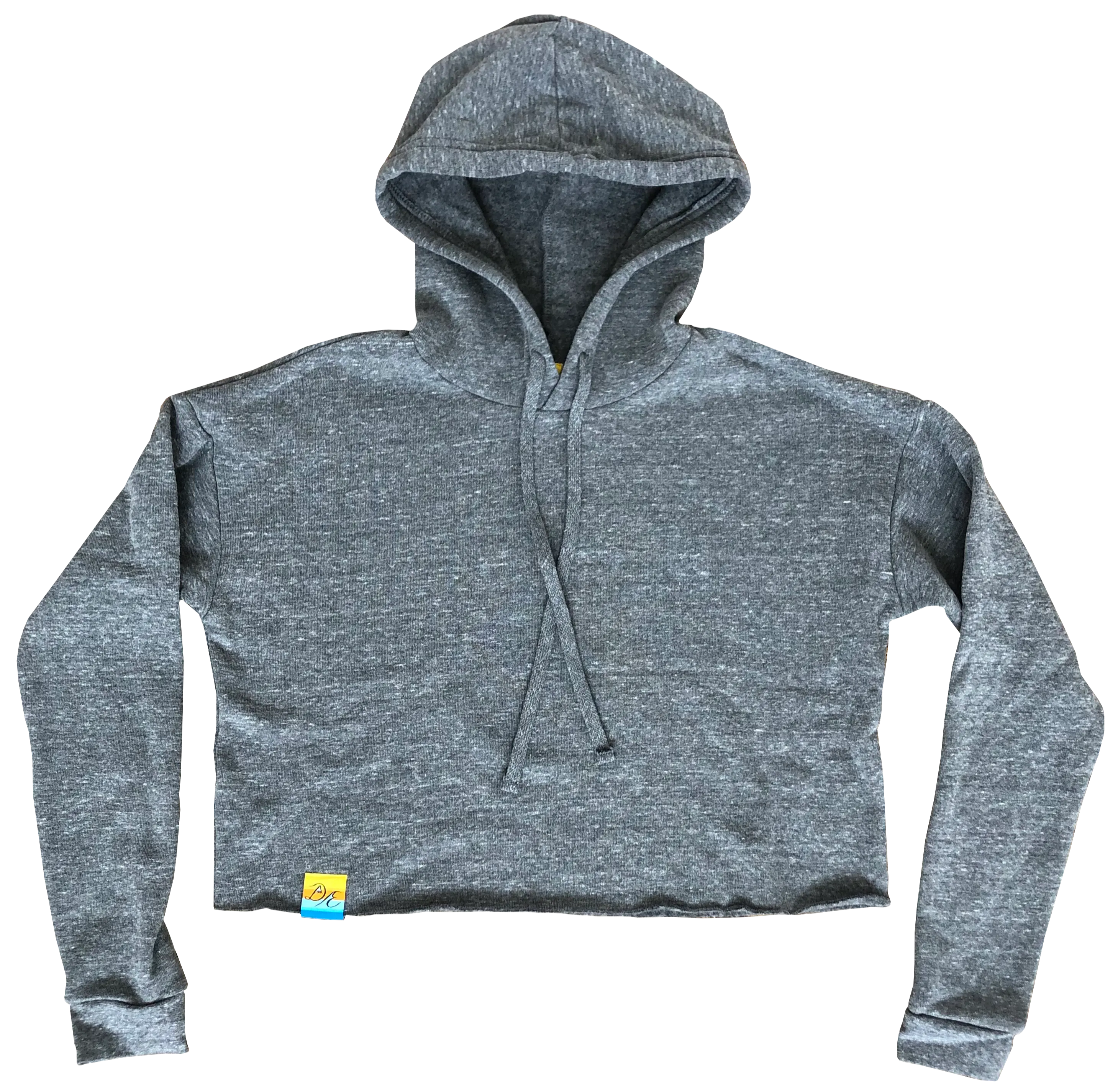 Sun Washed Grey Eco Blend Cropped Hoodie