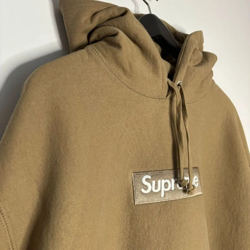 Supreme Box Logo Hooded Sweatshirt (FW23) Dark Sand
