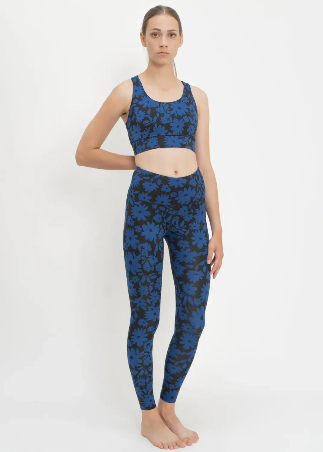 Surf & Yoga Highwaist Leggings mit Dark Moonflower Print