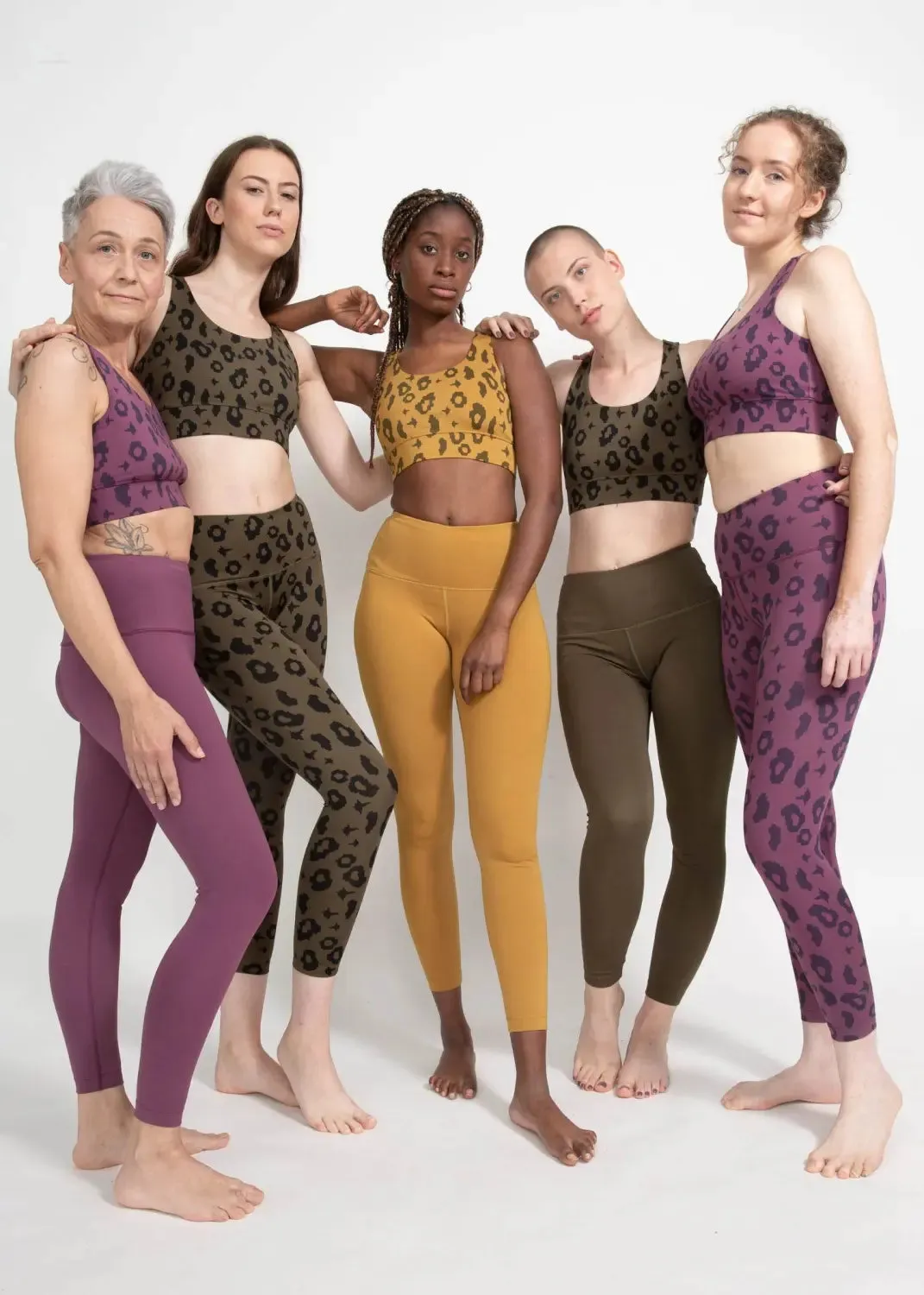 Surf & Yoga Leggings in Green Leopard