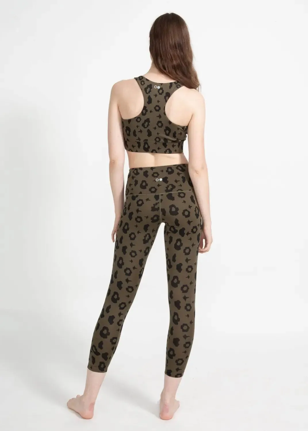 Surf & Yoga Leggings in Green Leopard