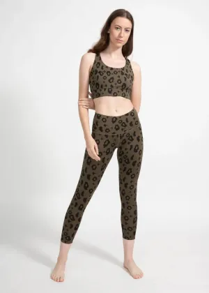 Surf & Yoga Leggings in Green Leopard