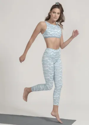 Surf & Yoga Leggings in Ocean Waves Print