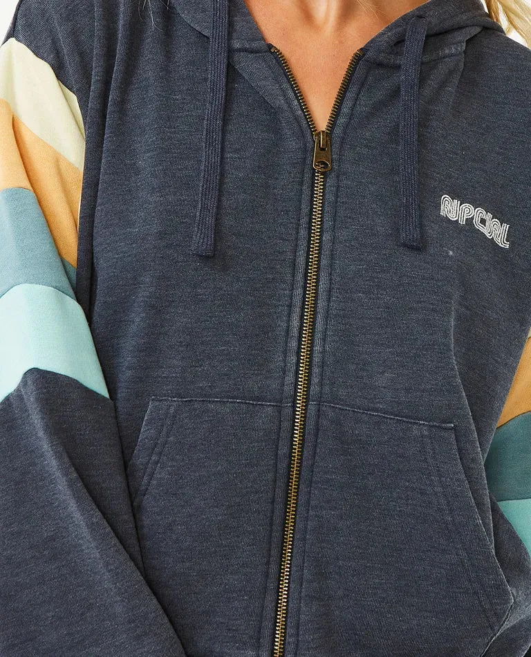 Surf Revival Zip Thru Hoodie - Navy