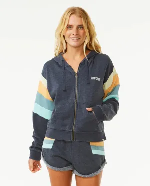 Surf Revival Zip Thru Hoodie - Navy