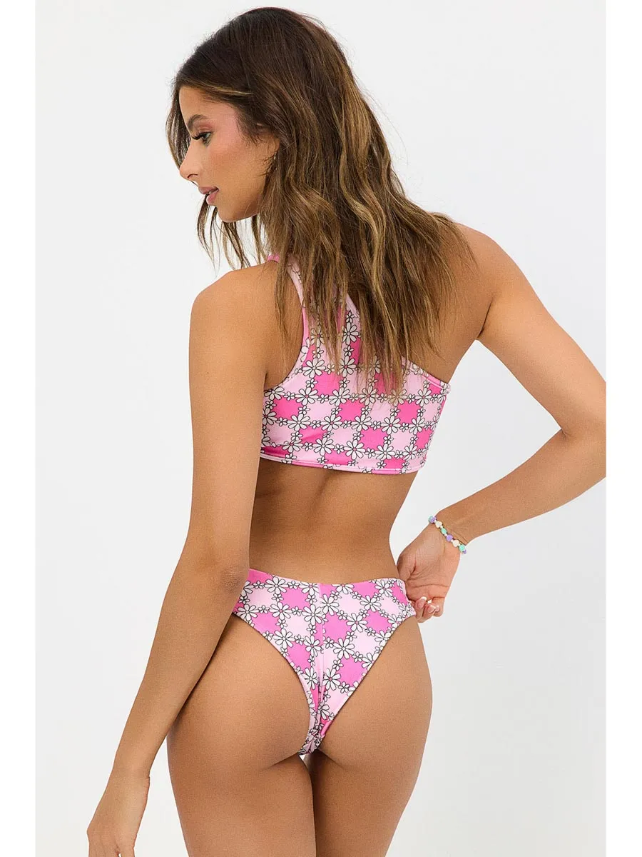 Syd Terry Top In Pink Daisy