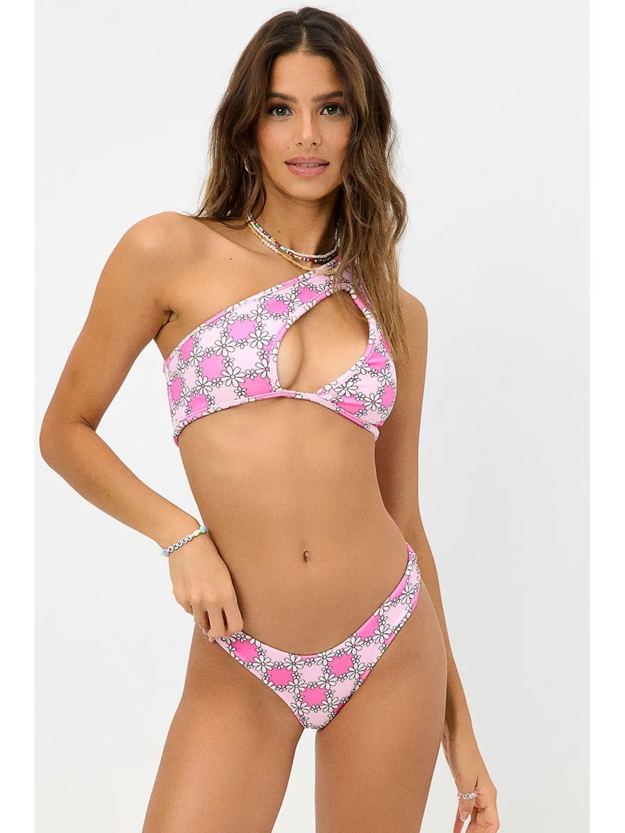 Syd Terry Top In Pink Daisy