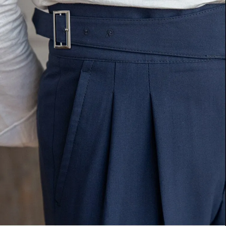 TailorFlex™ | Men's High-Waisted Trousers | Tailored Fit, Pleated Front & Adjustable Side Buckle
