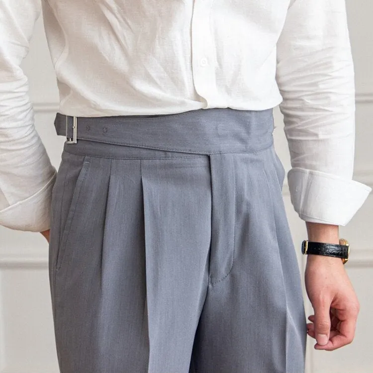TailorFlex™ | Men's High-Waisted Trousers | Tailored Fit, Pleated Front & Adjustable Side Buckle