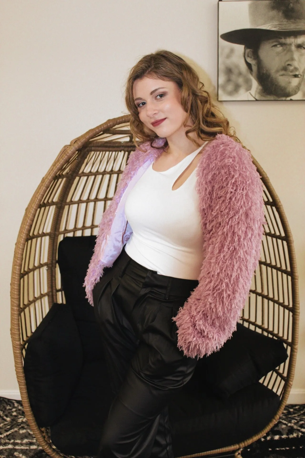 Tara Black Vegan Leather Pleated Pants