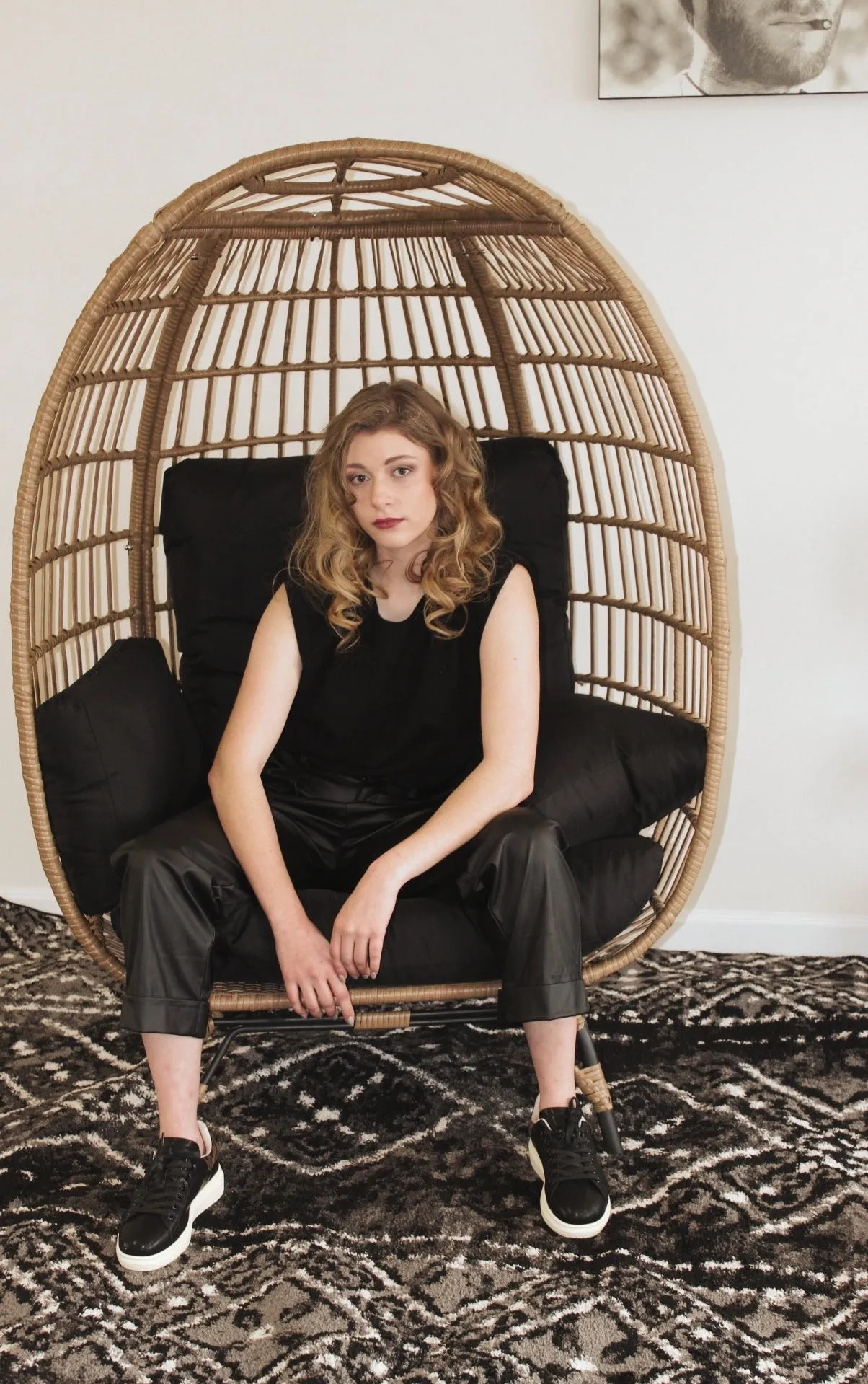 Tara Black Vegan Leather Pleated Pants