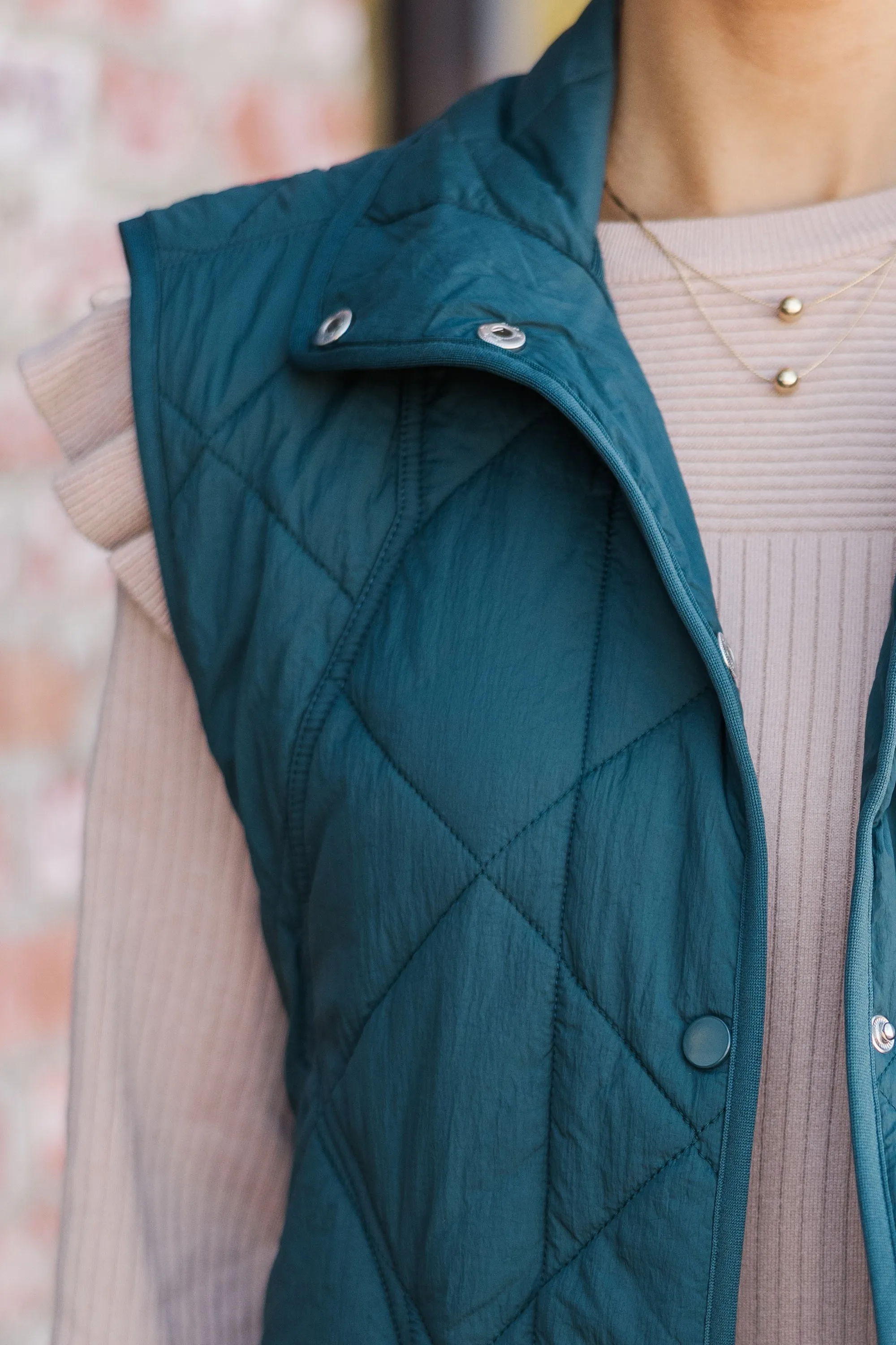 Tell It All Emerald Green Quilted Vest