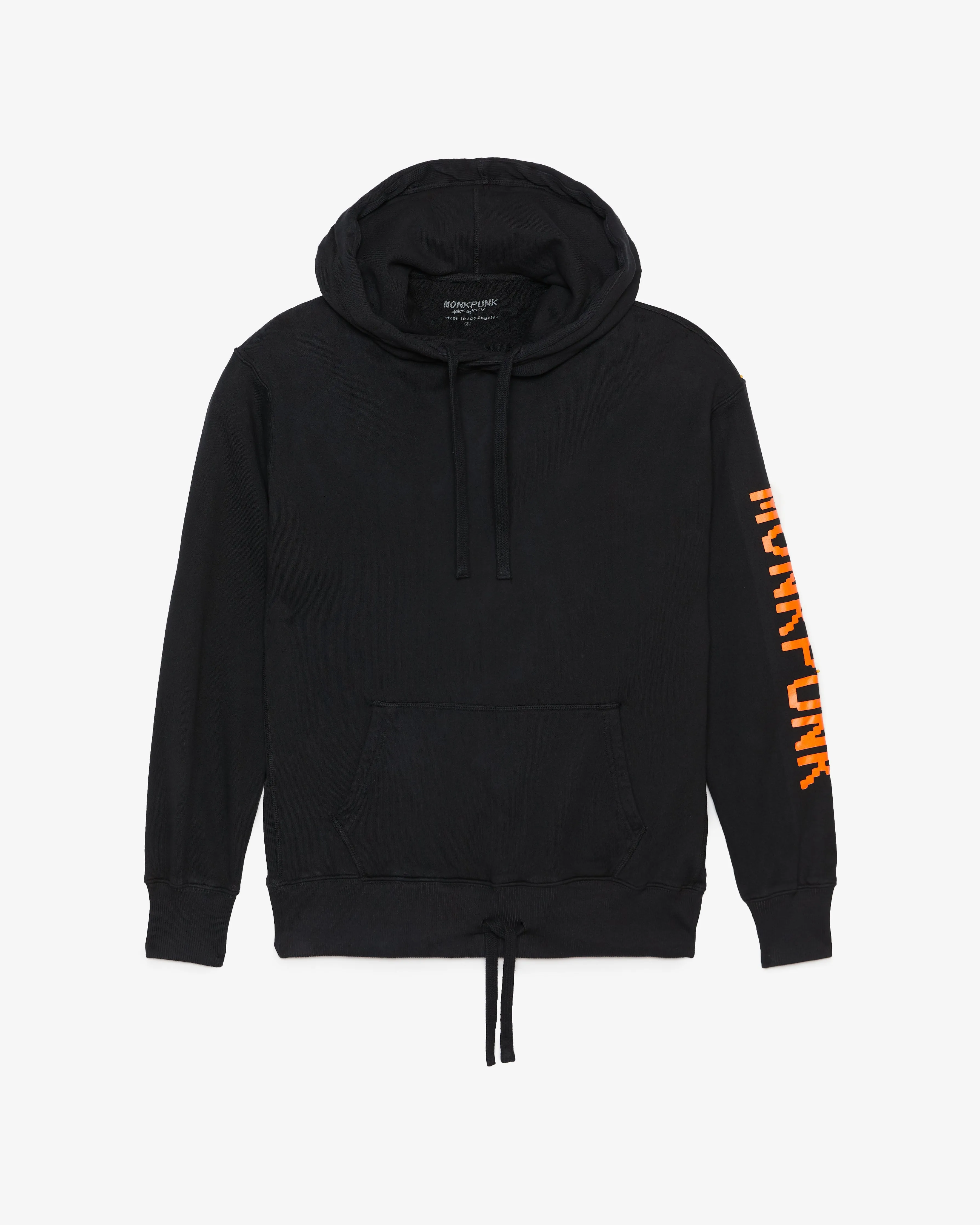 THE BLACK HOODIE (ORANGE LOGO)