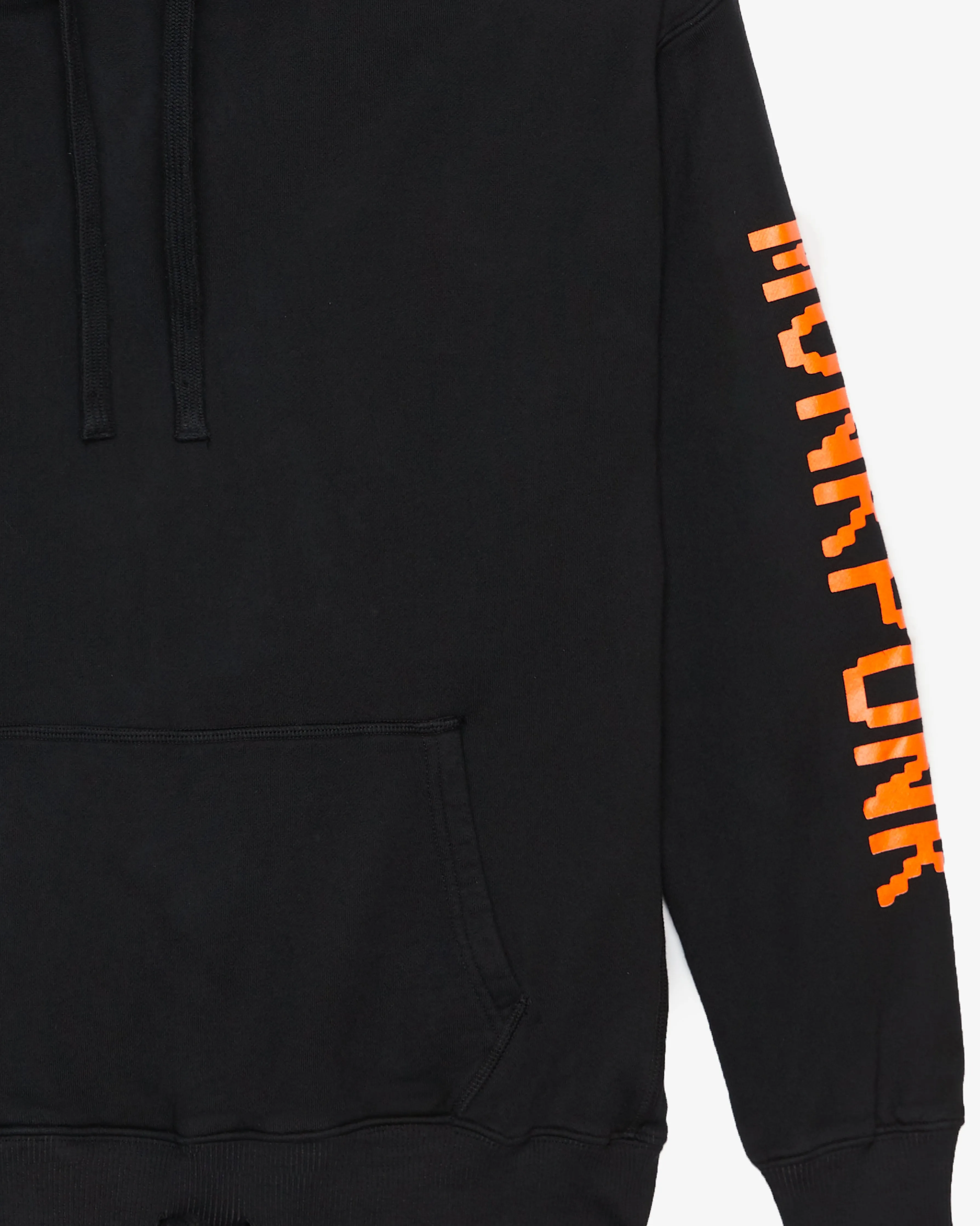 THE BLACK HOODIE (ORANGE LOGO)