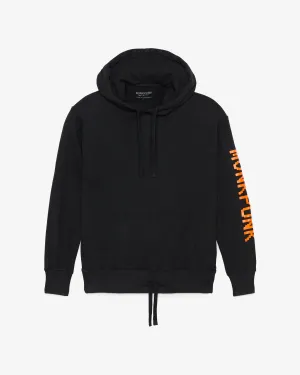 THE BLACK HOODIE (ORANGE LOGO)