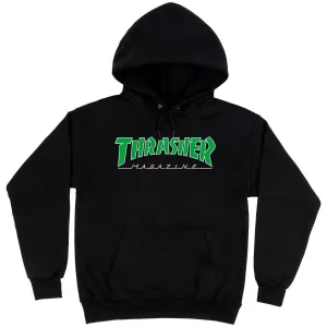 Thrasher - Outlined Hoodie Black/Green