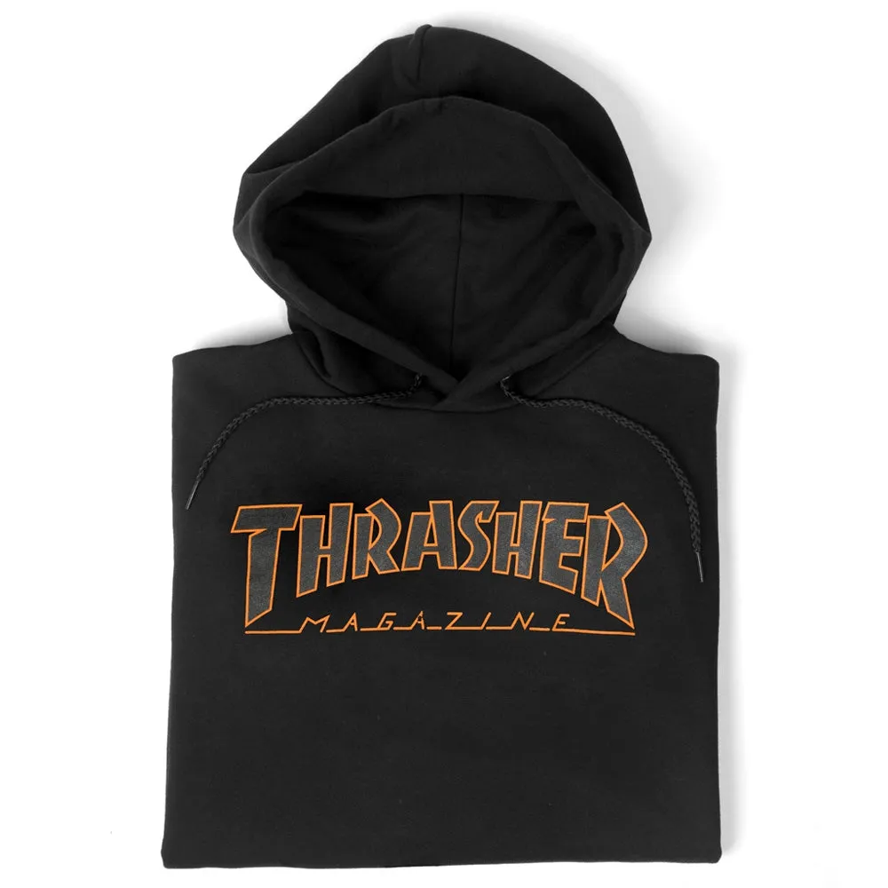 Thrasher - Outlined Mens Hoodie Black/Orange
