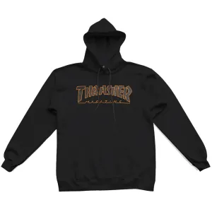 Thrasher - Outlined Mens Hoodie Black/Orange