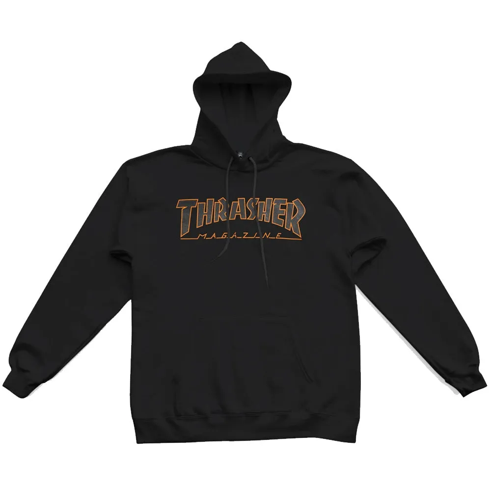 Thrasher - Outlined Mens Hoodie Black/Orange