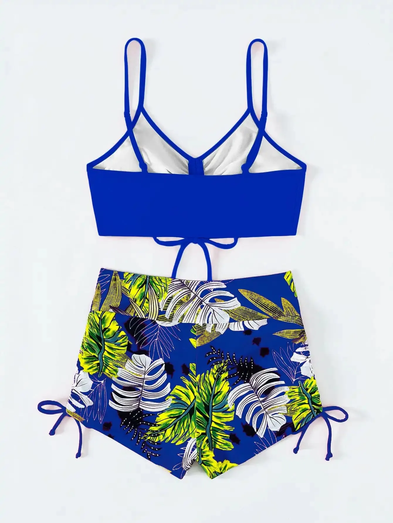 Tie Dye Bikini Drawstring Swimsuit Women High Waist Shorts Swimwear Female Padded Bathing Suit Swimming Beachwear Summer