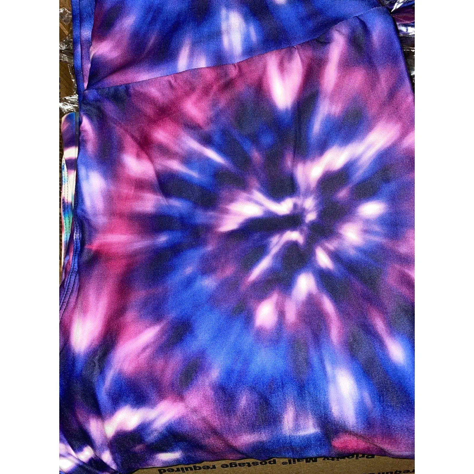 Tie Dye Leggings Purple Blue  Capri