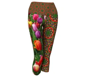 Tip Toe Flower Yoga Capris