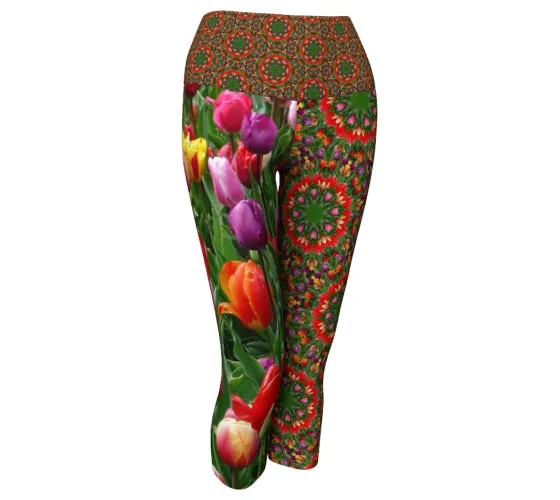 Tip Toe Flower Yoga Capris